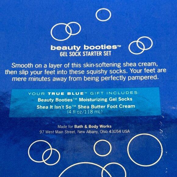 Bath & Body Works True Blue Spa Socks Shea It Isn't So Foot Cream Gift Set NEW - Picture 7 of 8